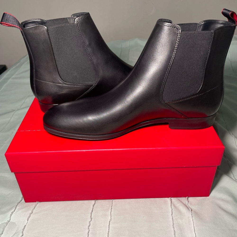 Men’s Hugo Black Leather Chelsea Boots